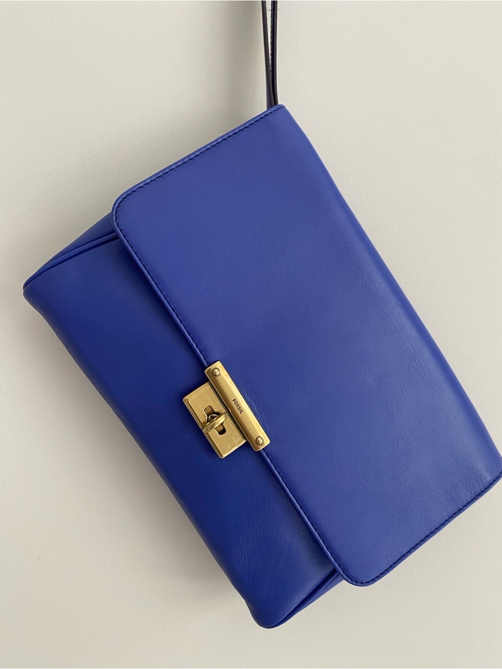 Fossil Cobalt Blue Supple Leather Wristlet Clutch